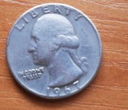 Монета-перевертыш liberty quarter dollar 1967